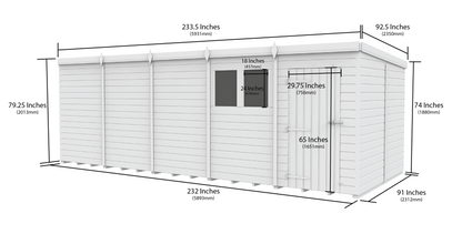 20 x 8 Security Pent Shed - view 3