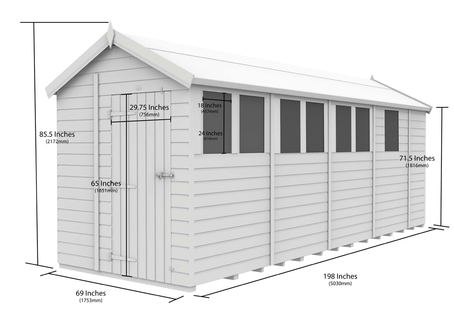 6 x 17 Apex Security Shed - view 5