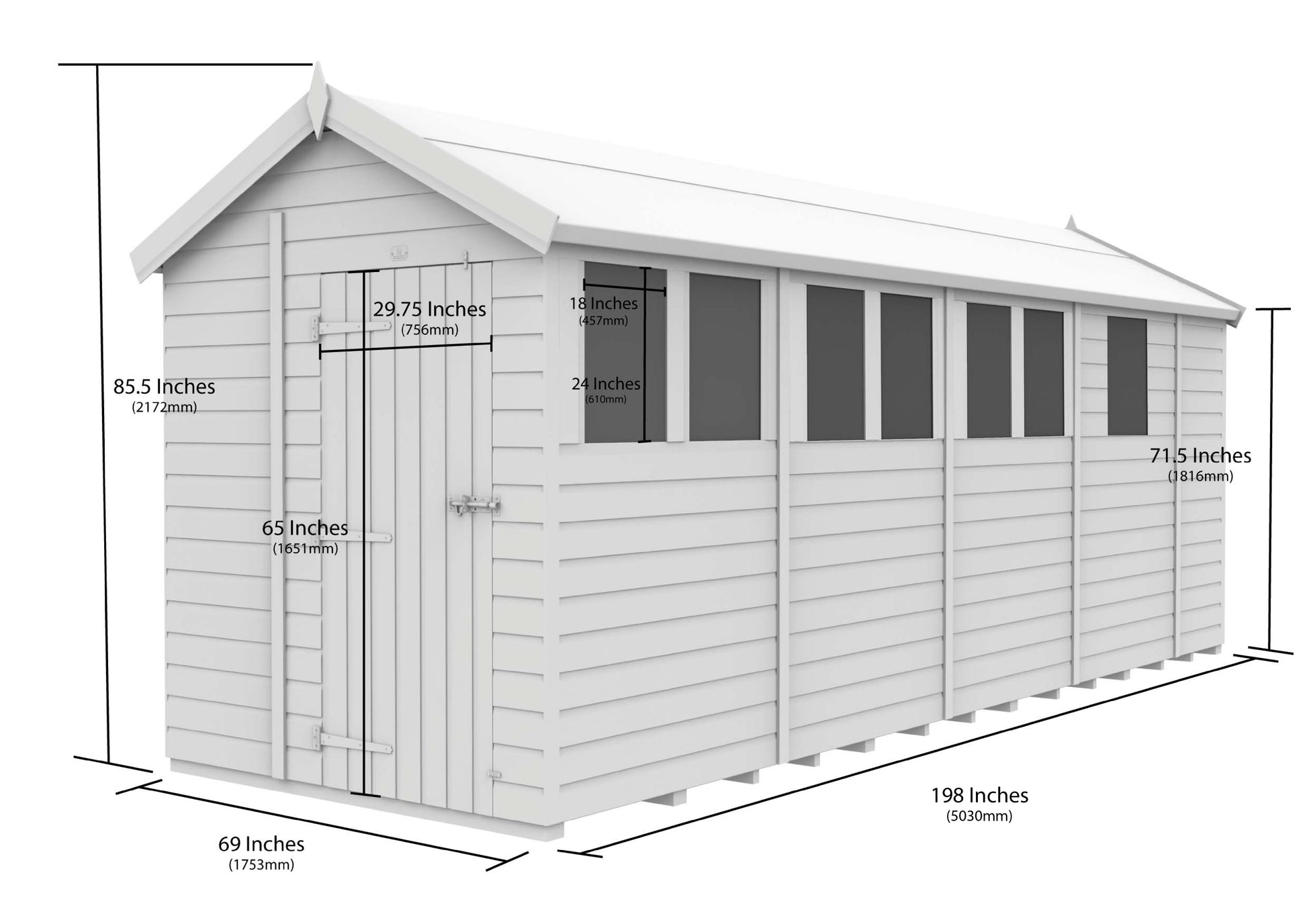 6 x 17 Apex Security Shed - view 5