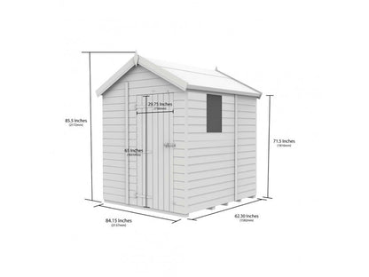 7 x 5 Apex Shed (Double Door, With Windows) - view 3