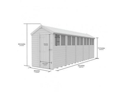 5 x 20 Apex Shed (Single Door, No Windows) - view 3