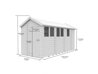 6 x 13 Apex Shed (Single Door, With Windows) - view 3