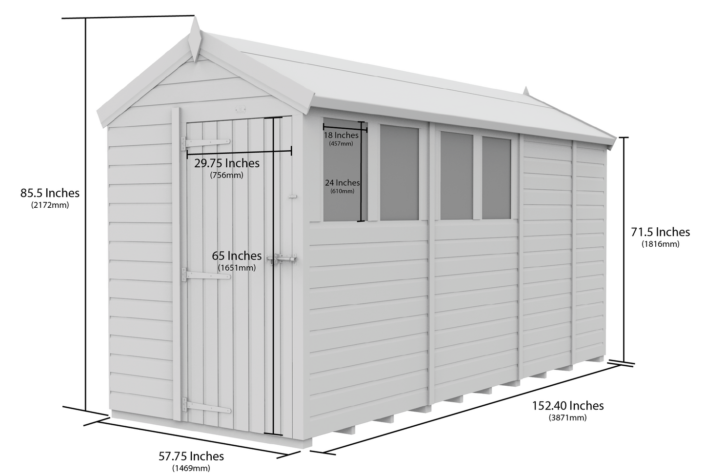 5 x 13 Apex Security Shed - view 4