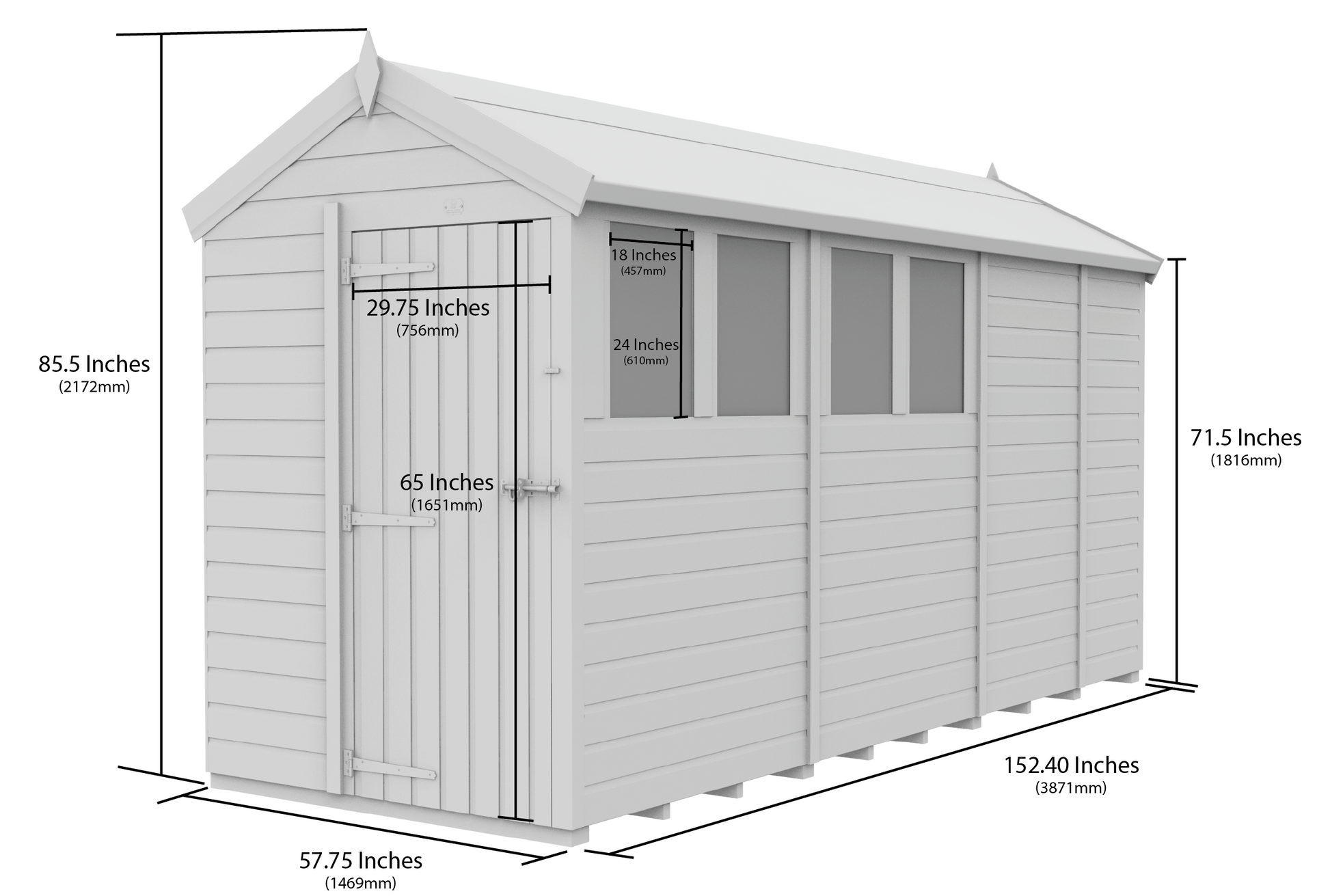 5 x 13 Apex Security Shed - view 4