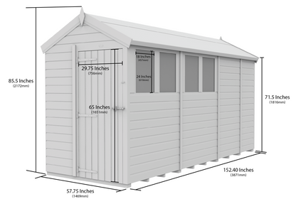 5 x 13 Apex Security Shed - view 4