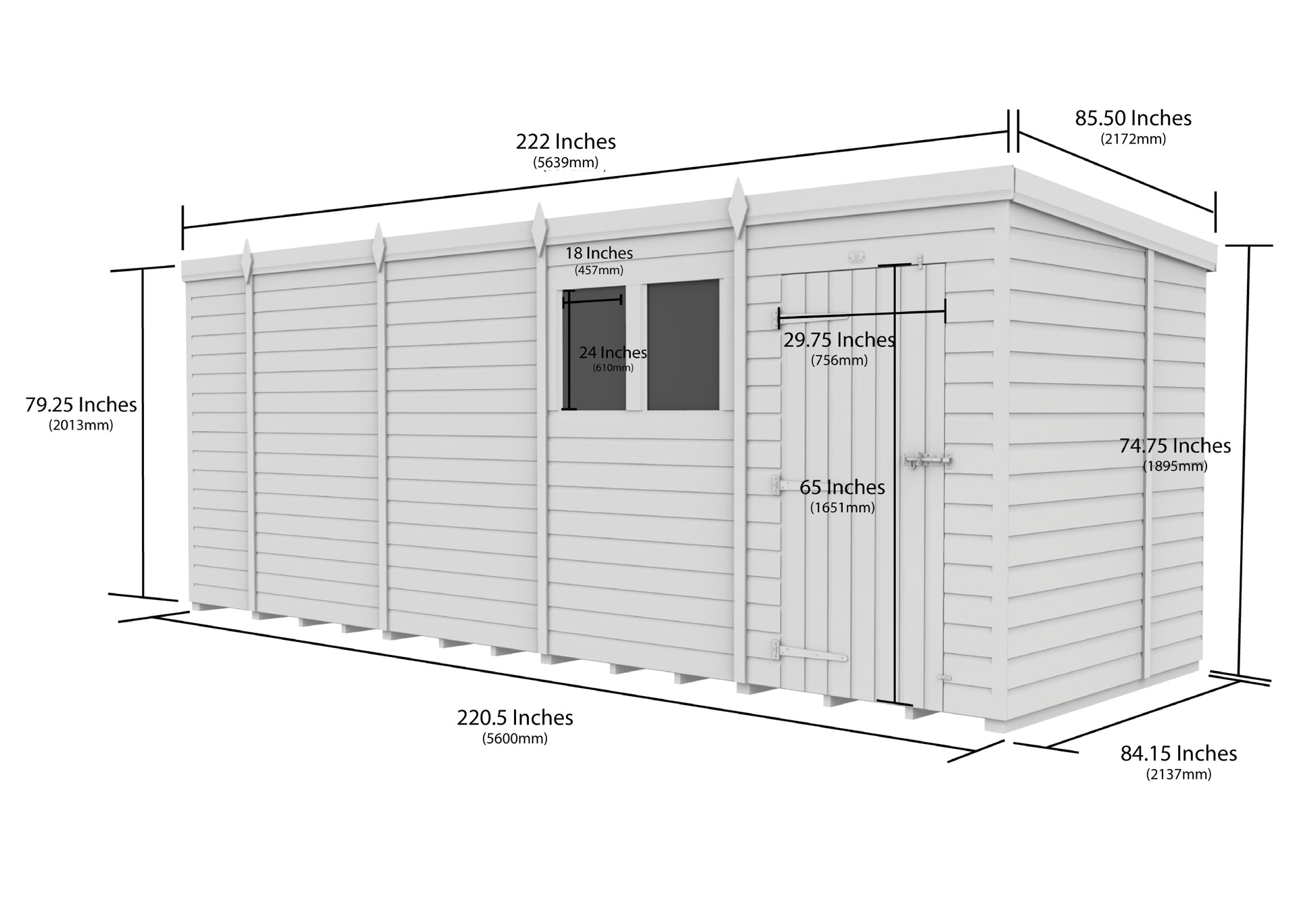 19 x 7 Security Pent Shed - view 6