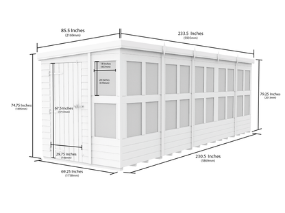 6 x 20 Pent Potting Shed - view 3
