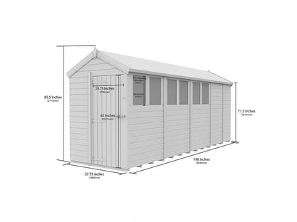 5 x 17 Apex Shed (Single Door, With Windows) - view 3
