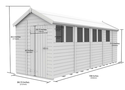 7 x 17 Apex Security Shed - view 5