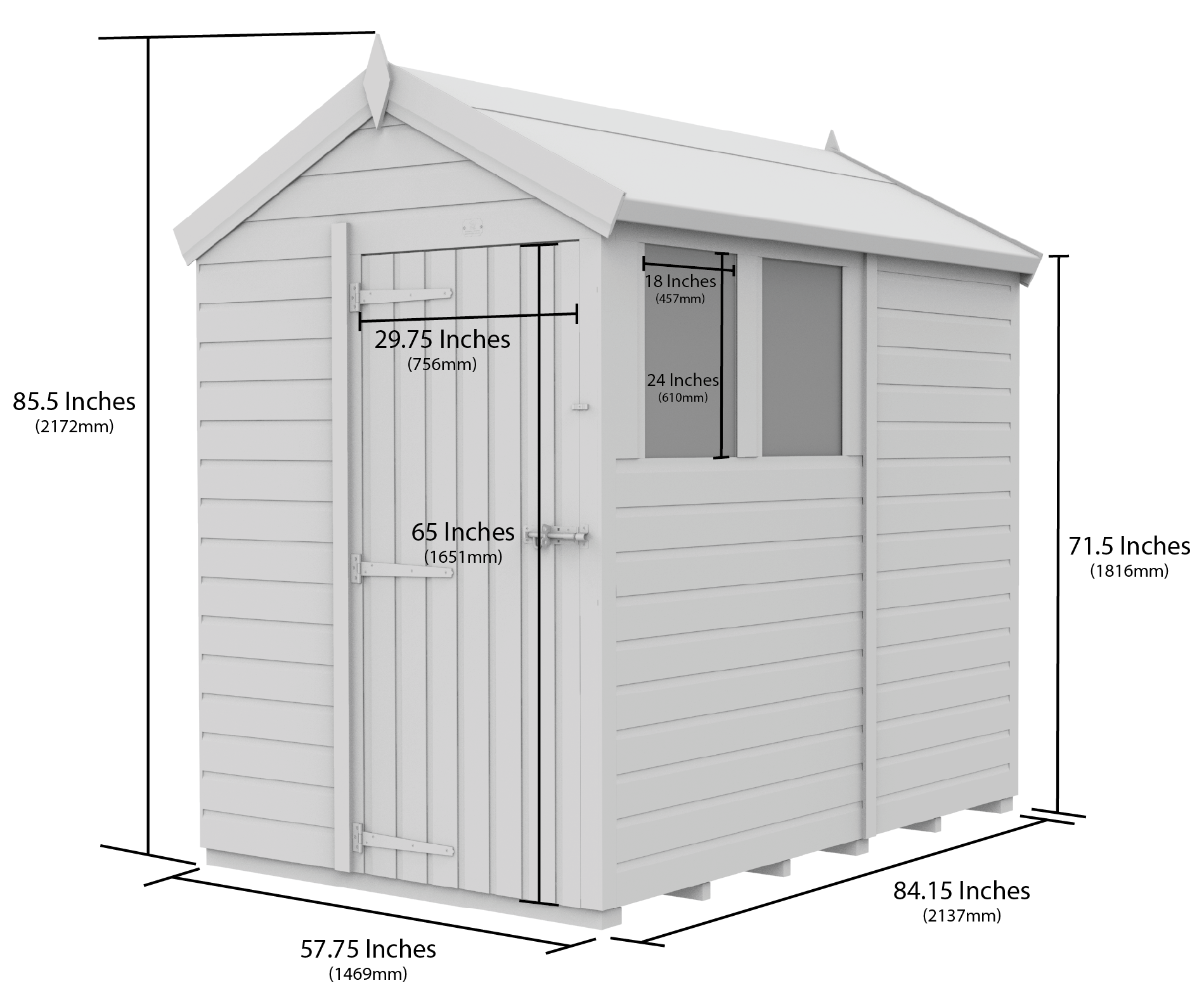 5 x 7 Apex Security Shed - view 6