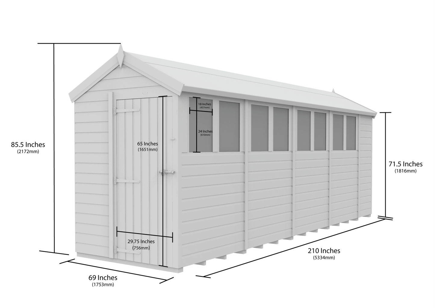 5 x 18 Apex Security Shed - view 5