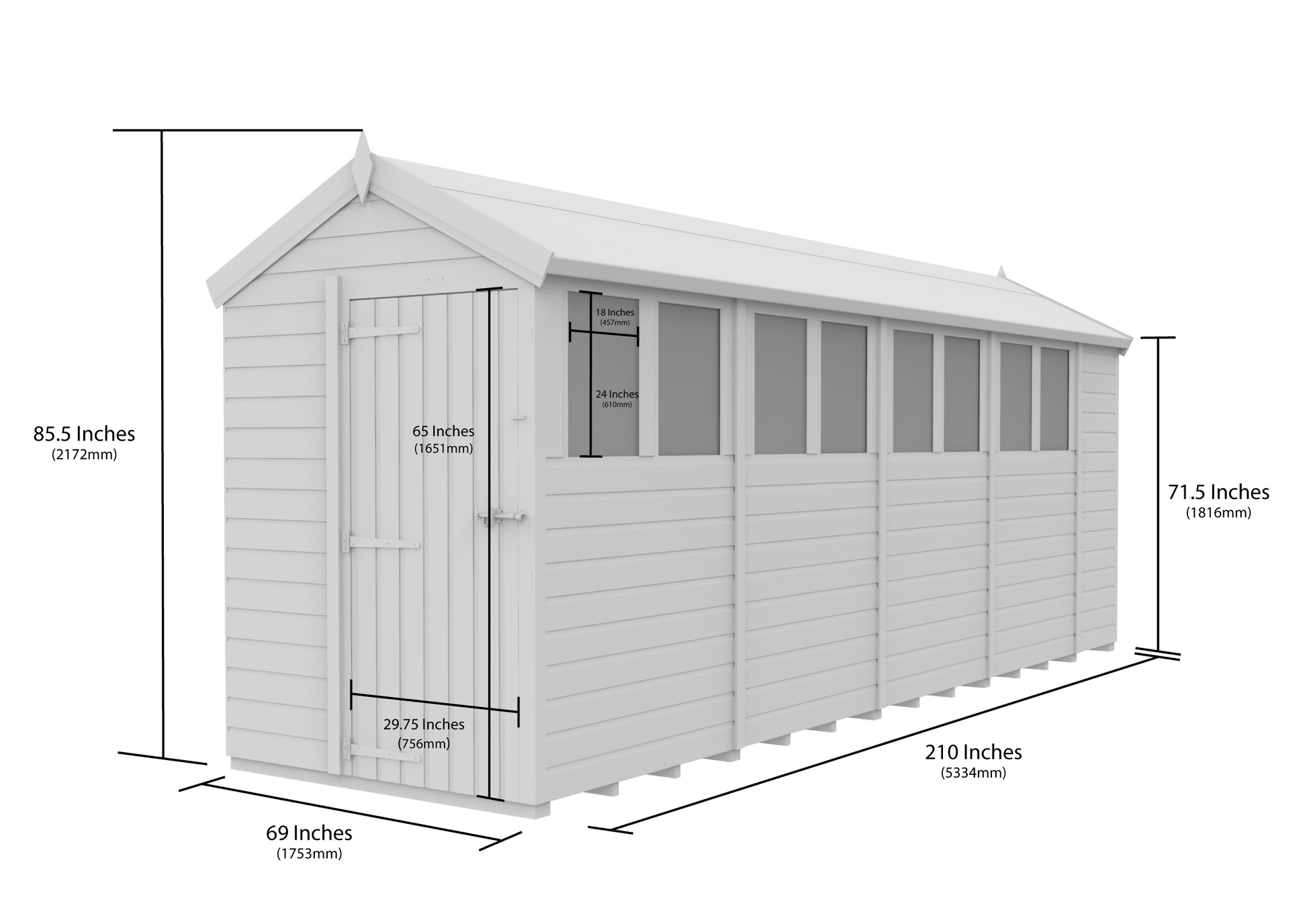 5 x 18 Apex Security Shed - view 5