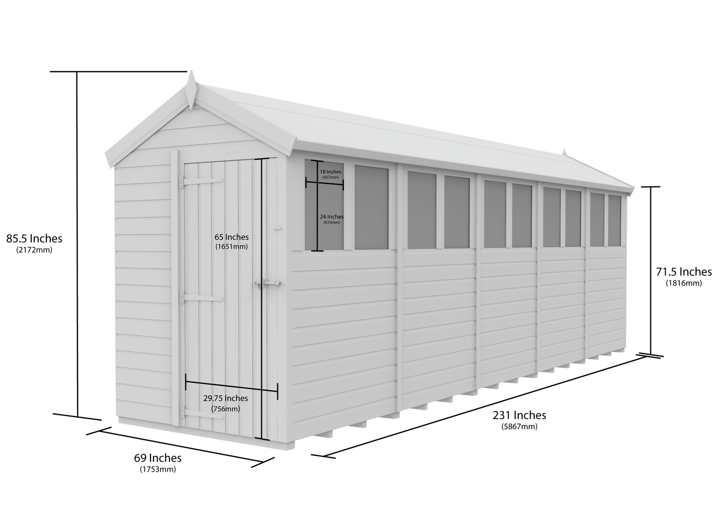 5 x 20 Apex Security Shed - view 5