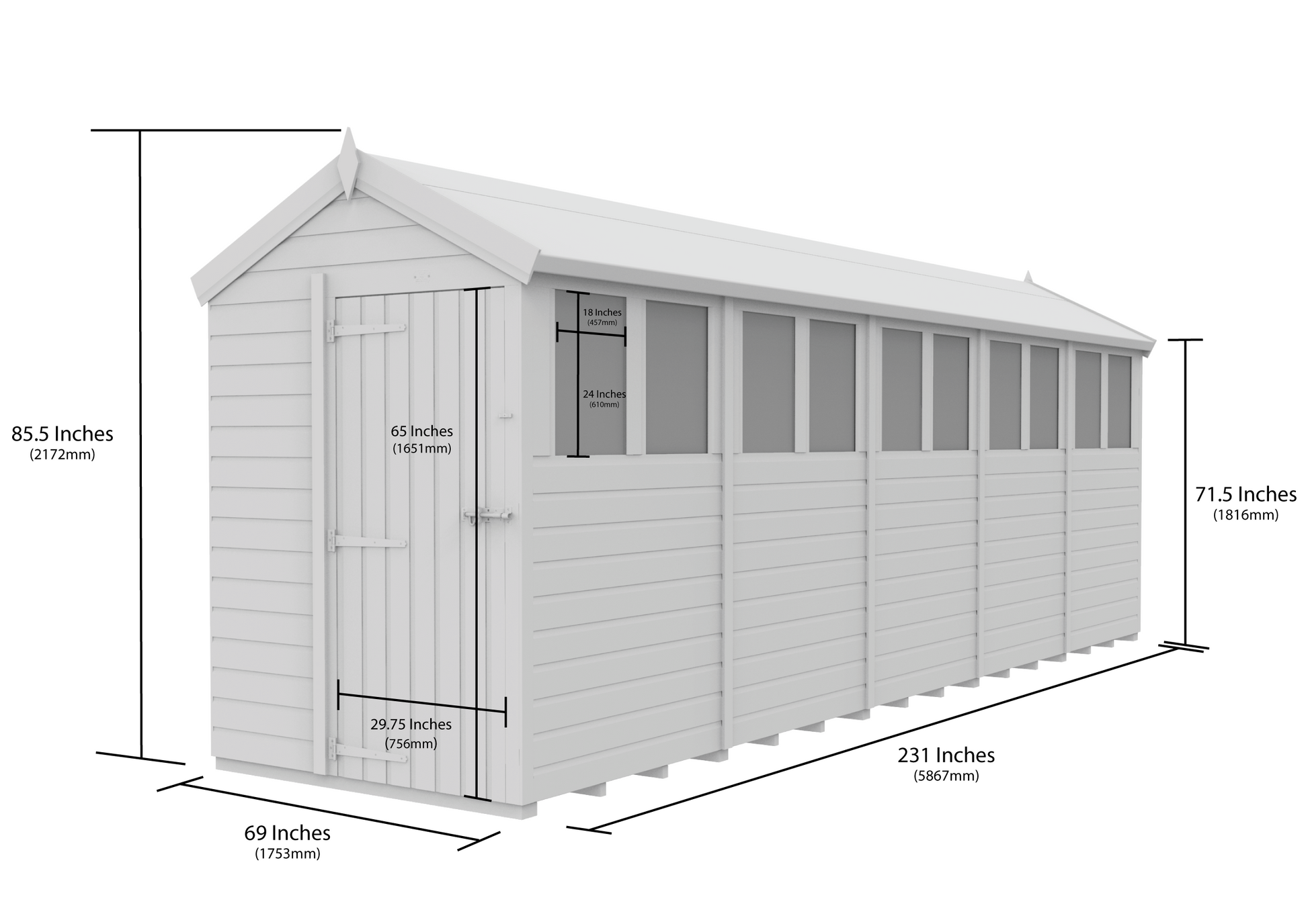5 x 20 Apex Security Shed - view 5