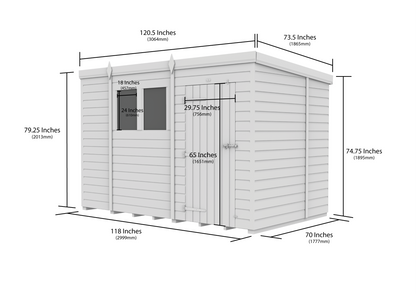 10 x 6  Security Pent Shed - Security Pent Shed