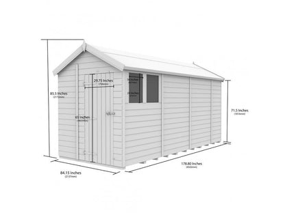7 x 15 Apex Shed (Single Door, With Windows) - view 4