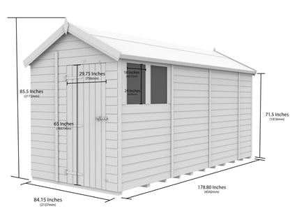 7 x 15 Apex Security Shed - view 5
