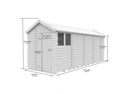 6 x 18 Apex Shed (Double Door, No Windows) - view 4