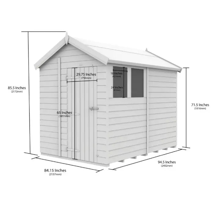 7 x 8 Apex Shed (Double Door, No Windows) - view 5