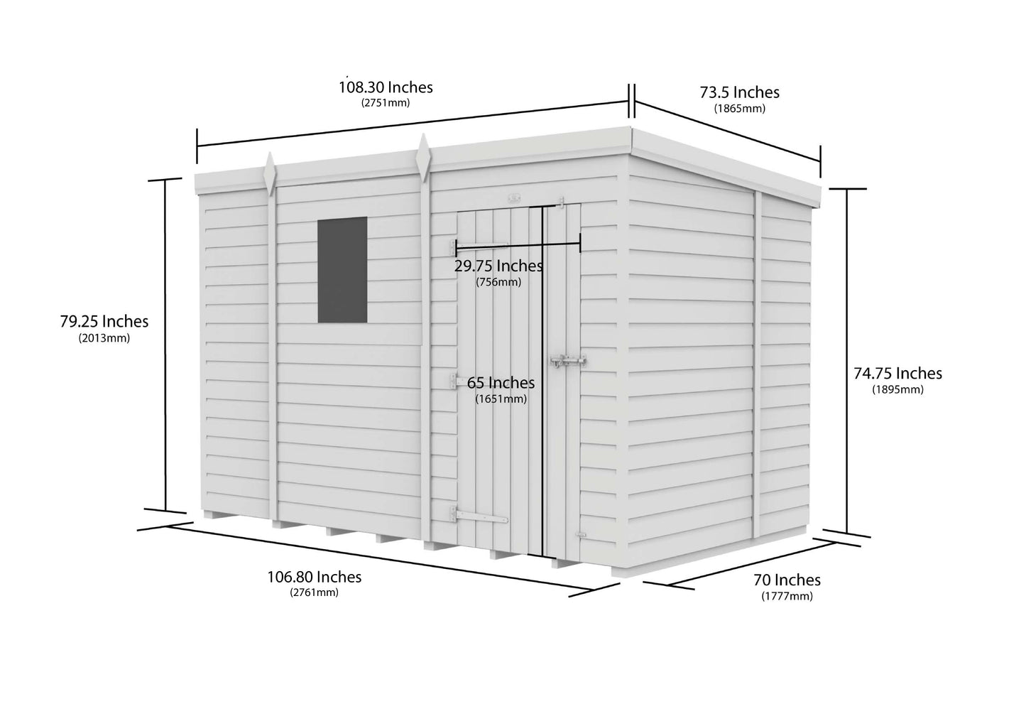 9 x 6  Security Pent Shed - view 2