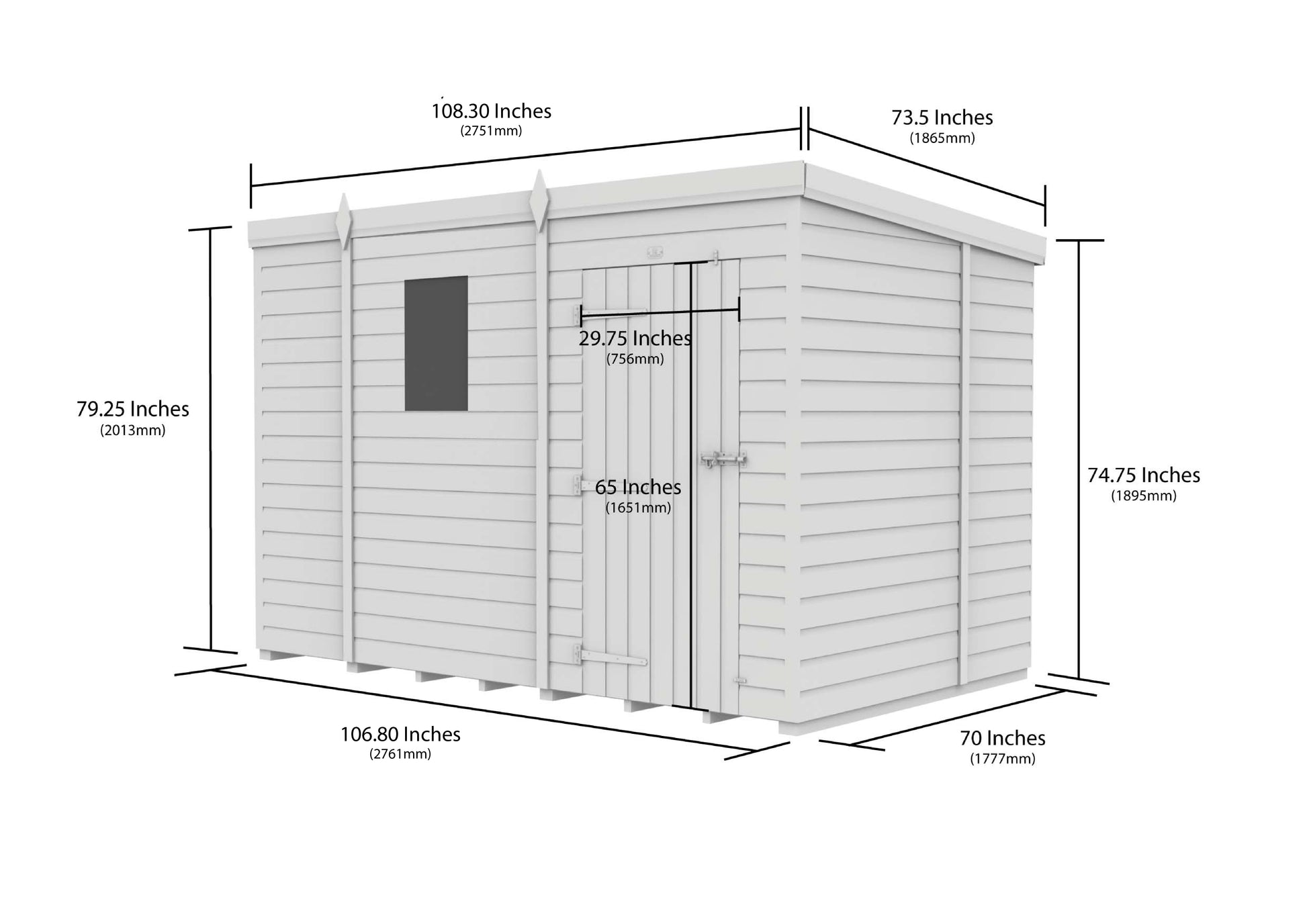 9 x 6  Security Pent Shed - view 2