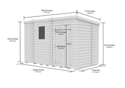 9 x 6  Security Pent Shed - view 2
