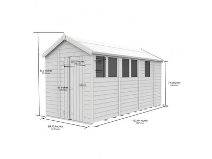 7 x 13 Apex Shed (Double Door, With Windows) - view 3