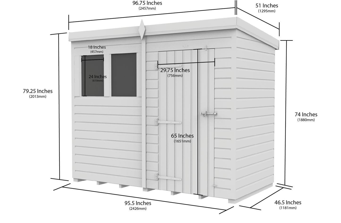 8 x 4 Security Pent Shed - view 3