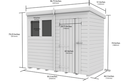 8 x 4 Security Pent Shed - view 3