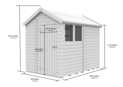 6 x 8 Apex Shed (Double Door, No Windows) - view 3