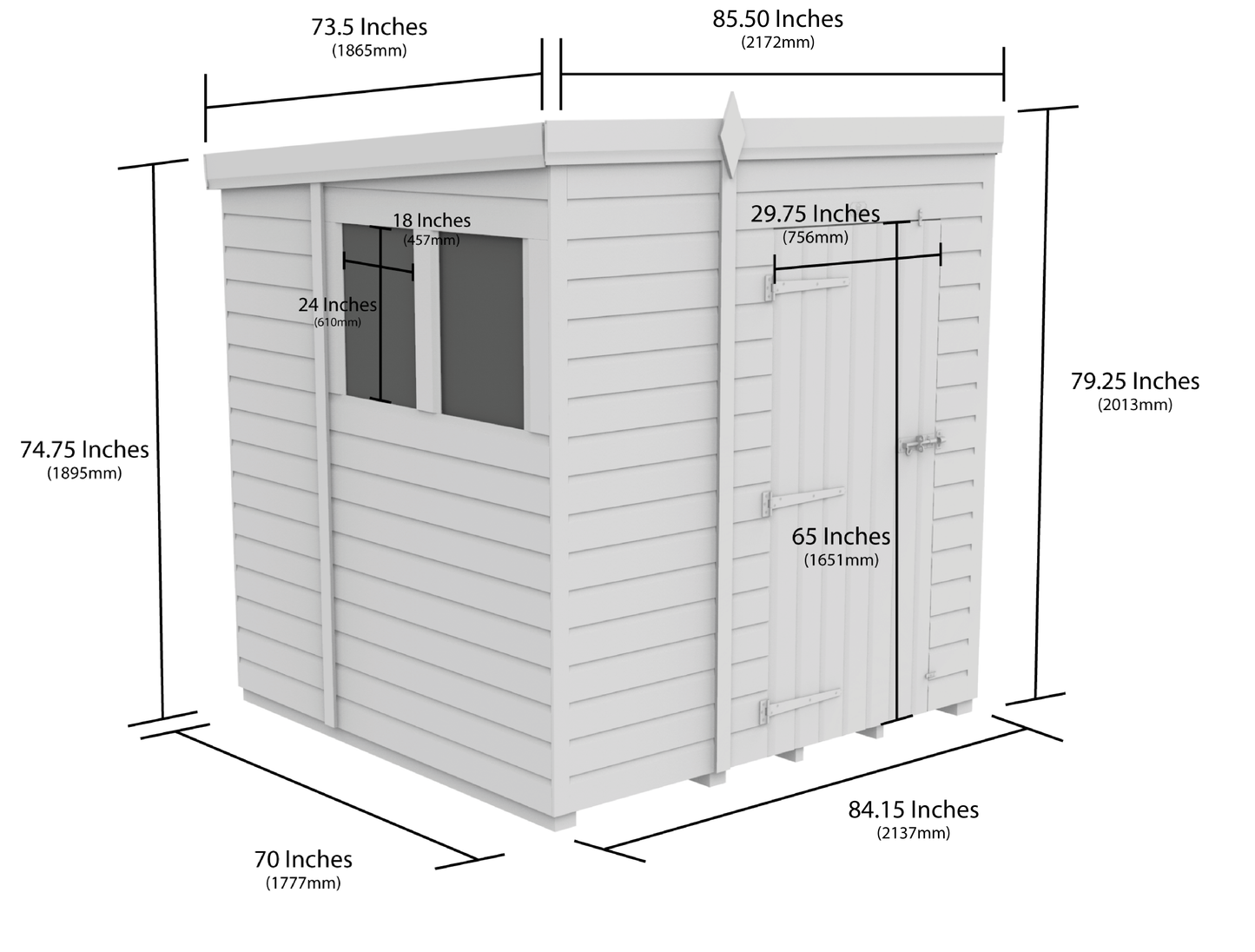 7 x 6  Security Pent Shed - view 3