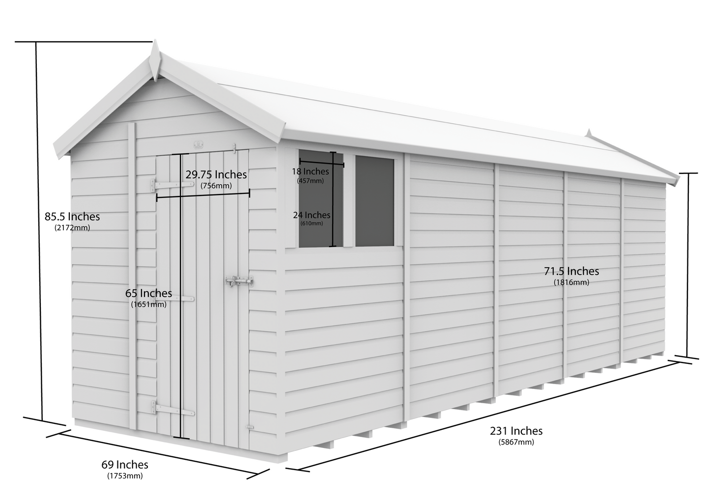 6 x 20 Apex Security Shed - view 6