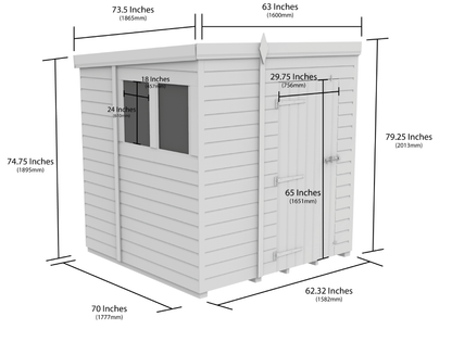 5 x 6  Security Pent Shed - view 4
