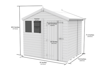 8 x 6 Apex Security Shed - view 6