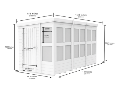 6 x 12 Pent Potting Shed - view 3