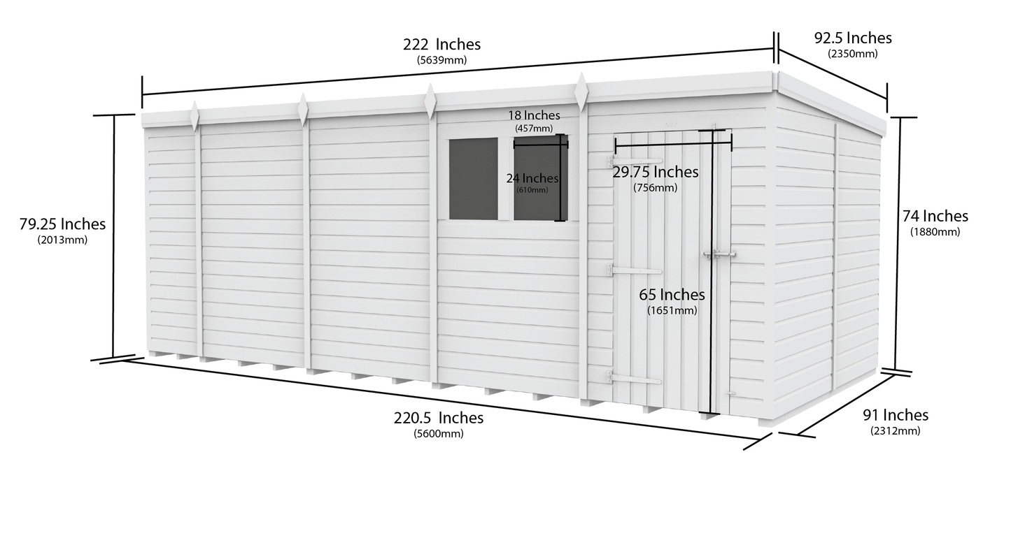 19 x 8 Security Pent Shed - view 5