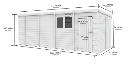 19 x 8 Security Pent Shed - view 5