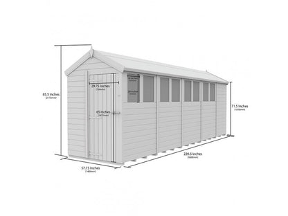 5 x 19 Apex Shed (Single Door, With Windows) - view 3