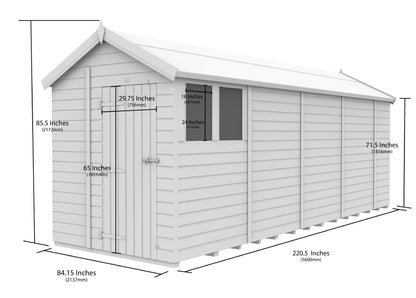7 x 19 Apex Security Shed - view 3