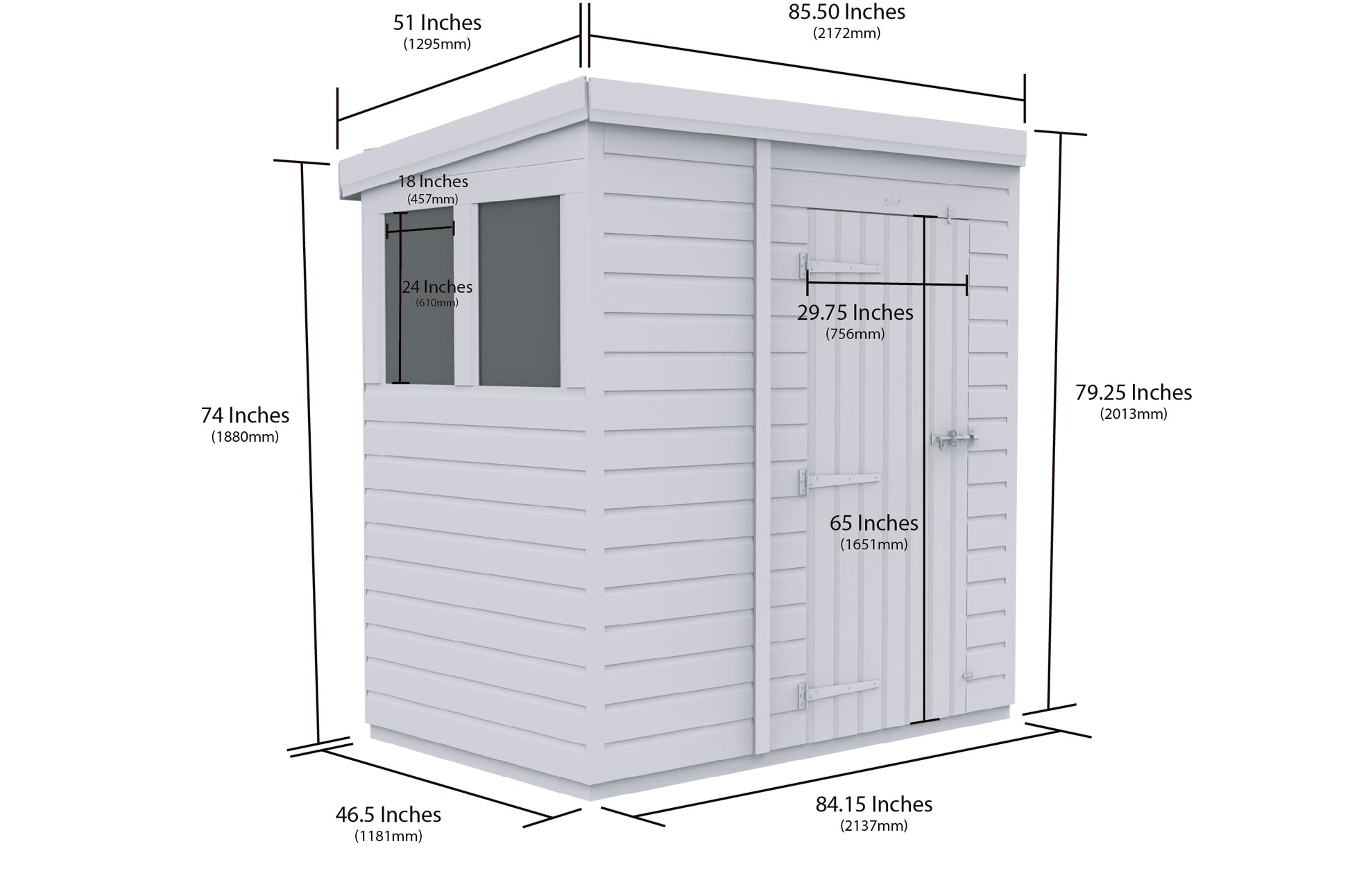 7 x 4 Security Pent Shed - view 3
