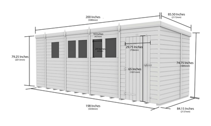 17 x 7 Security Pent Shed - view 6