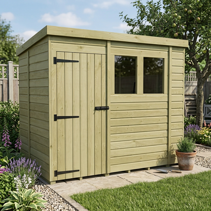 9 x 5 Pent Shed (Single Door, With Windows) - view 6