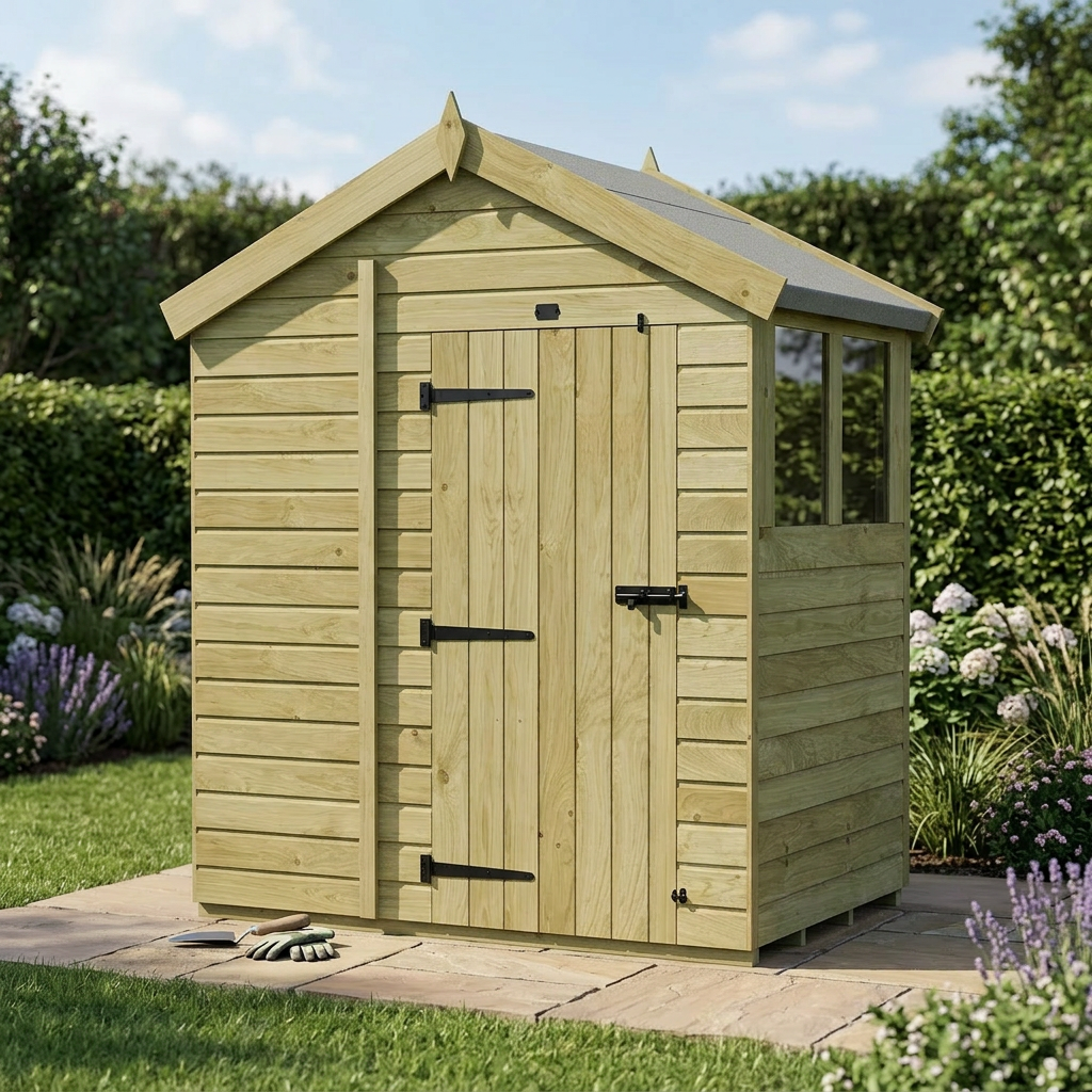4 x 6 Apex Shed (Single Door, With Windows) - view 5