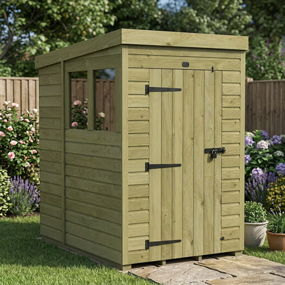4 x 6 Pent Shed (Single Door, With Windows) - view 6