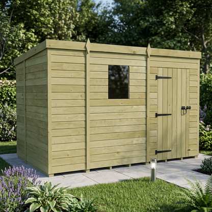 9 x 6 Pent Shed (Single Door, With Windows) - view 4