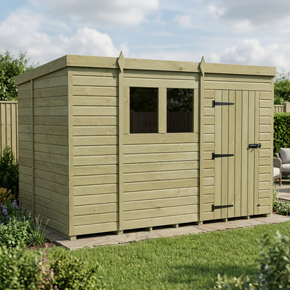 10 x 6 Pent Shed (Single Door, With Windows) - view 5