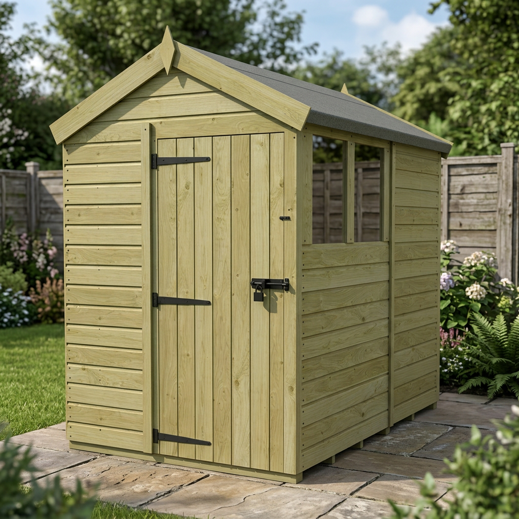 5 x 7 Apex Shed (Single Door, With Windows) - view 6