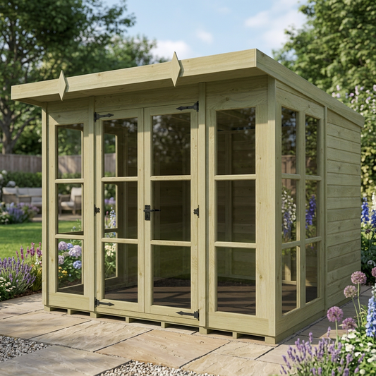 8 x 8 Georgian Window Pent Summer House - view 5