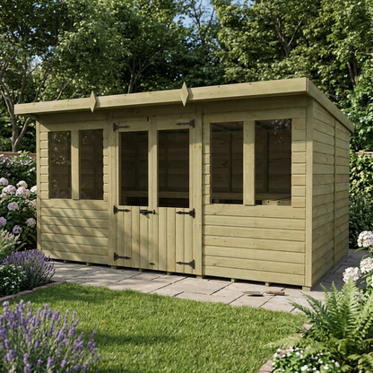 12 x 8 Pent Summer House - view 5