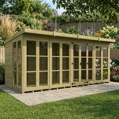 20 x 8 Georgian Window Pent Summer House - view 5